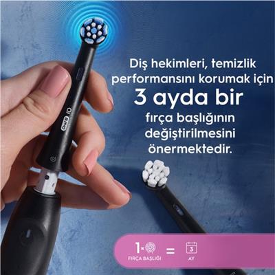 Oral-B iO Gentle Care Siyah Diş Fırçası Yedek Başlığı 4 Adet