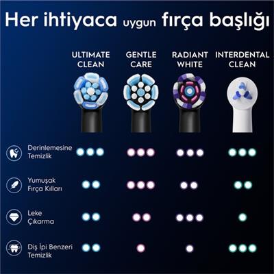 Oral-B iO Ultimate Clean Siyah Diş Fırçası Yedek Başlığı 2 Adet