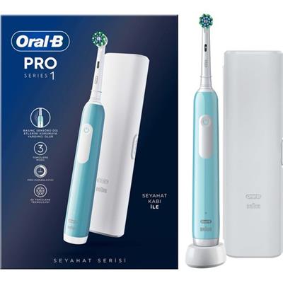 Oral-B Pro Series 1 Şarjlı Diş Fırçası Mavi + Seyahat Kabı
