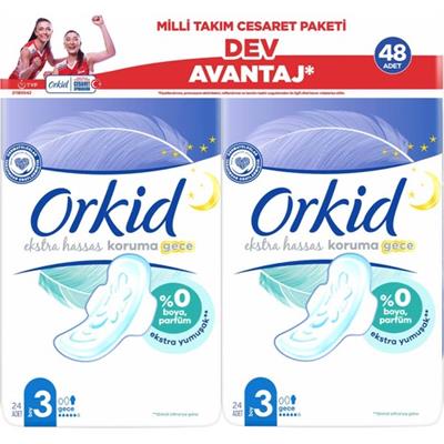 Orkid Ekstra Hassas Cesaret Paketi Gece 48lı Yeni