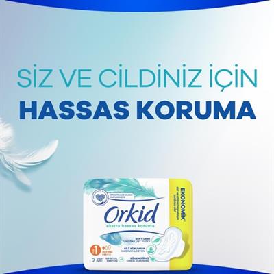 Orkid Ekstra Hassas Koruma Hijyenik Ped 40lı – Ultra Yumuşak, Cilt Dostu, 3 Boyut, Gün Boyu Konfor ve Sızıntı Koruması