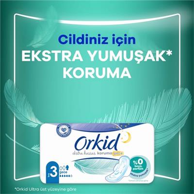 Orkid Extra Hassas Koruma Gece Hijyenik Ped 6li