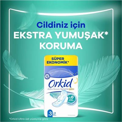 Orkid Extra Hassas Koruma Süper Ekonomik (Boy 3) Gece 24lü Hijyenik Ped