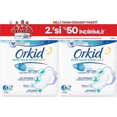 Orkid Gece Kullanım Pedleri 28 Adet Ultra İnce Rahatlık ve Hassas Koruma Sunar