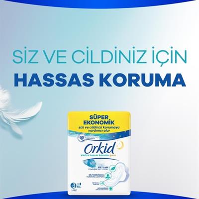 Orkid Gece Kullanım Pedleri 28 Adet Ultra İnce Rahatlık ve Hassas Koruma Sunar