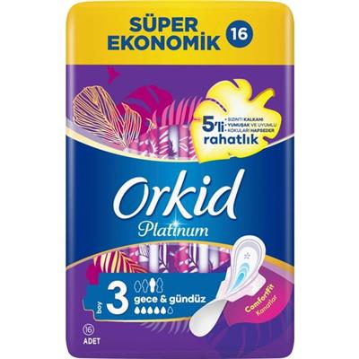 Orkid Platinum Gece 16 Adet Hijyenik Ped Ultra İnce Yapı ile Rahatlık Sunar