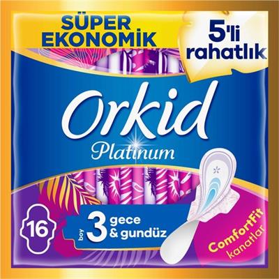 Orkid Platinum Gece 16 Adet Hijyenik Ped Ultra İnce Yapı ile Rahatlık Sunar