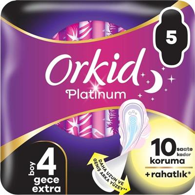 Orkid Platinum Gece Ekstra Hijyenik Ped 5 Adet Tekli Paket