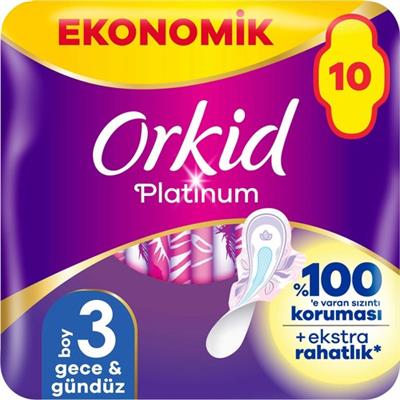 Orkid Platinum Gece & Gündüz (Boy 3) 10 adet Hijyenik Ped