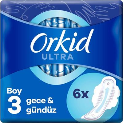 Orkid Ultra Extra Gece 6 Adet Tekli Paket Hijyenik Ped