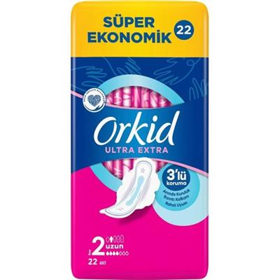 Orkid Ultra Uzun Hijyenik Ped 28 Adet Gün Boyu Konfor ve Sızıntı Önleyici Özellikli