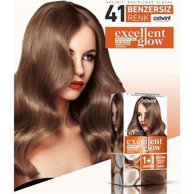 Ostwint Excellent Glow 1+1 Hediyeli Saç Boyası Seti No.7.3 Dore Kumral