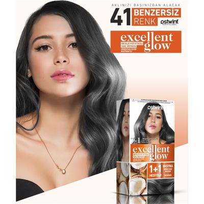 Ostwint Excellent Glow 1+1 Li Saç Boyası Seti No.7.1 Küllü Kumral