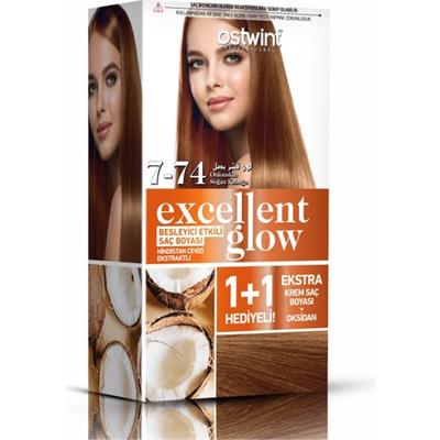 Ostwint Excellent Glow 1+1 Li Saç Boyası Seti No.7.74 Soğan Kabuğu