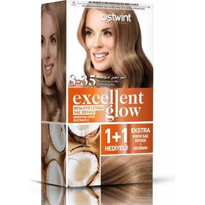 Ostwint Excellent Glow 1+1 Li Saç Boyası Seti No.8.35 Gizemli Kahve