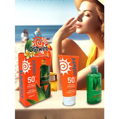 Ostwint Spf 50+ Güneş Kremi 100 ml E Vitaminli + Aloe Vera Jel 100 ml