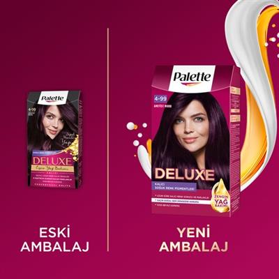 Palette Deluxe 4-99 Ametist Moru Zengin Yağ Bakımı Kit Saç Boyası Bakım Maskesi
