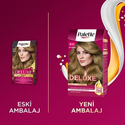 Palette Deluxe 8-0 Bal Köpüğü  Zengin Yağ Bakımı Kit Saç Boyası Bakım Maskesi