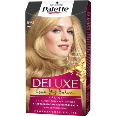 Palette Deluxe 9-0 Sarı Kadın Saç Boyası Uzun Süre Kalıcı Parlaklık 50 ml