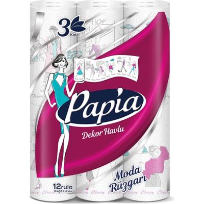 Papia Dekor Kağıt Havlu 12 Rulo