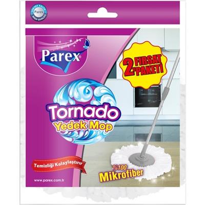 Parex Tornado Mop Yedeği 2li Paket Yüksek Emicilik Sağlayan Mikrofiber Başlık