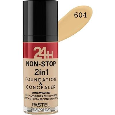 Pastel Profashion 24H Non-Stop 2in1 Fondöten ve Kapatıcı 604 Vanilla