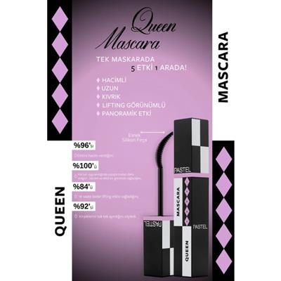 Pastel Queen Maskara Kirpiklere Hacim Verici Lifting Etkisiyle Büyük Boy Özel Tasarım Fırça