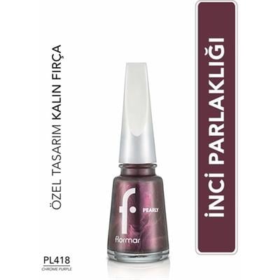 Pearly Yoğun Işıltı Veren Uzun Süre Kalıcı Sedefli Oje (PL418 Chrome Purple) 8682536035576