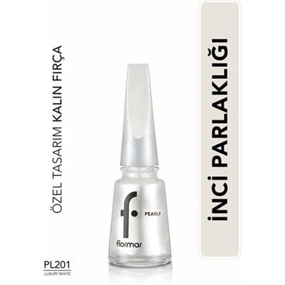 Pearly Yoğun Işıltı Veren Uzun Süre Kalıcı Sedefli Oje (PL201 Luxury White) 8682536035422