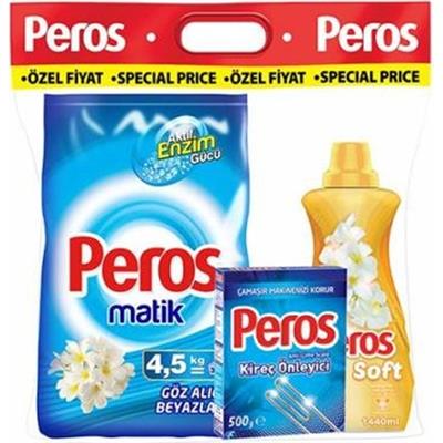 Peros 4,5 kg Toz 2 Lt Yumuşatıcı 500 gr Kireç Önleyici Set X2
