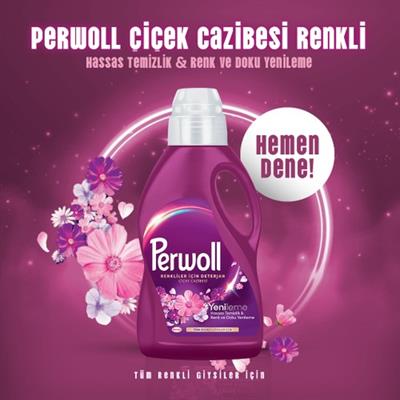 Perwoll Çiçek Cazibesi Renkli Giysiler için Sıvı Çamaşır Deterjanı 2750 ml (50 Yıkama)