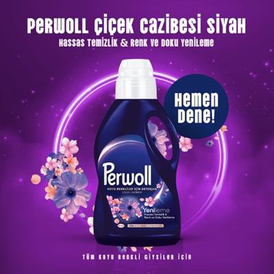 Perwoll Çiçek Cazibesi Tüm Koyu Renkli Giysiler için Sıvı Çamaşır Deterjanı 2750 ml (50 Yıkama)