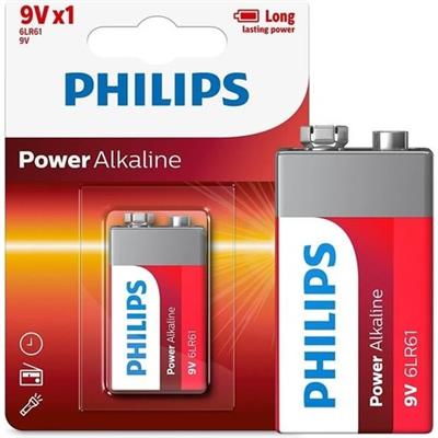 Philips 6LR61-P1B 9 Volt Power Alkalin Pil (Tekli)