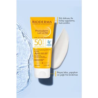 Photoderm Lait Ultra SPF50+ Tüm Ciltler için Yüksek Koruma Süt Formda Yüz, Vücut Güneş Kremi 100 ml