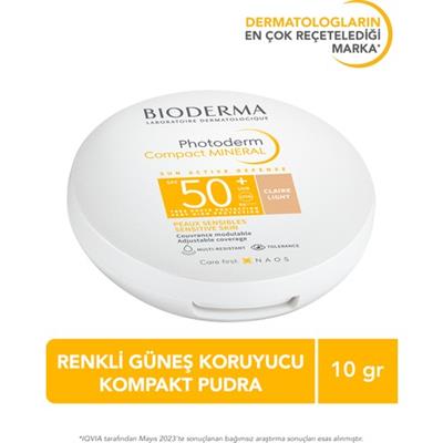 Photoderm Mineral Compact Light SPF50+ Kapatıcı Etkili Güneş Koruyucu Kompakt Pudra 10 gr