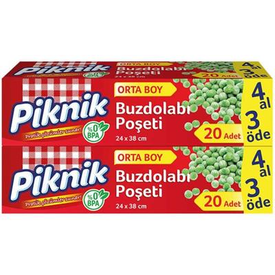 Piknik Ambalaj Buzdolabı Poşeti Orta 4 Al 3 Öde 20 Li