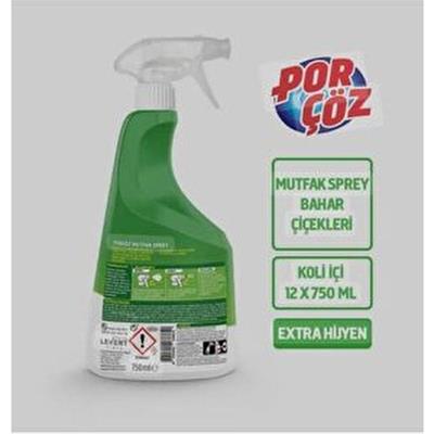 Porçöz Mutfak Sprey 750 ml Çamaşır Suyu Katkılı Özel Formül ile Etkili Mutfak Temizliği