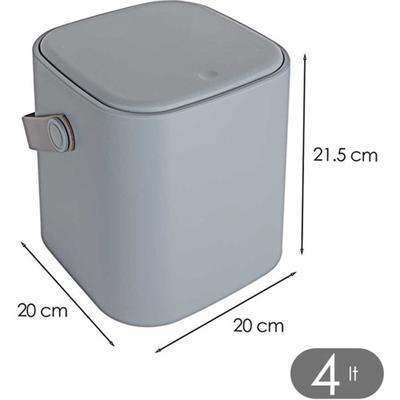 Porsima Tezgah Üstü Mutfak Çöp Kovası Tutma Kulplu Iç Kovalı Dokunmatik Kapak Çöp Kovası 4 Litre Antrasit