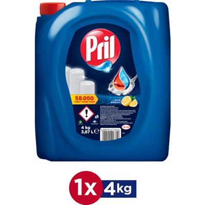 Pril Elde Yıkama Bulaşık Deterjanı Limon Kokulu 4 kg Soğuk Suda Etkili