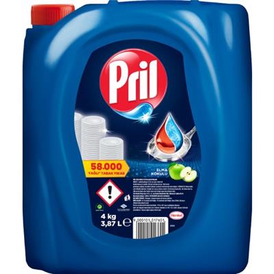 Pril Elma Kokulu Bulaşık Deterjanı 4 kg Elde Yıkama İçin Ekonomik ve Etkili Çözüm