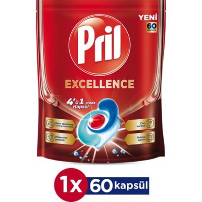 Pril Excellence 4ü 1 Arada Bulaşık Makinesi Kapsülü - 60 Kapsül