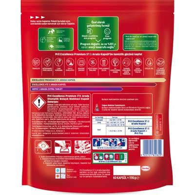 Pril Excellence Premium 5i 1 Arada 60 Kapsül