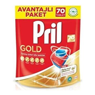 Pril Gold Bulaşık Makinesi Deterjan Tableti 70 Yıkama Kokusuz Doğal İçerikli Temizlik