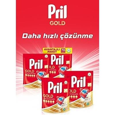Pril Gold Bulaşık Makinesi Deterjan Tableti 70 Yıkama Kokusuz Doğal İçerikli Temizlik