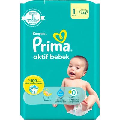 Prima Bebek Bezi Aktif Bebek 1 Beden 44 Adet Standart Paket