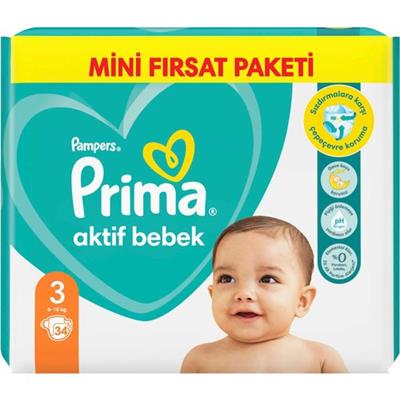 Prima Bebek Bezi Aktif Bebek 3 Beden 36 Adet Standard Paket