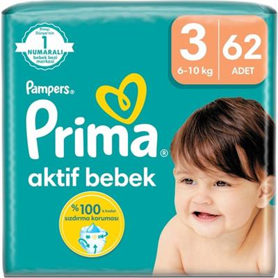 Prima Bebek Bezi Aktif Bebek 4 Beden 54 Adet Fırsat Paketi