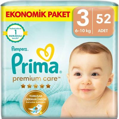 Prima Bebek Bezi Premium Care 3 Beden 52 Adet Midi Jumbo Paket