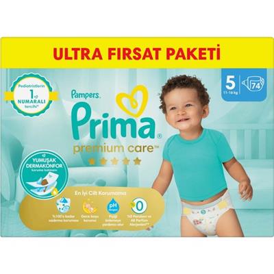 Prima Bebek Bezi Premium Care 5 Numara 74 Adet Ultra Fırsat Paketi