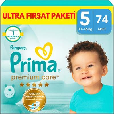 Prima Bebek Bezi Premium Care 5 Numara 74 Adet Ultra Fırsat Paketi